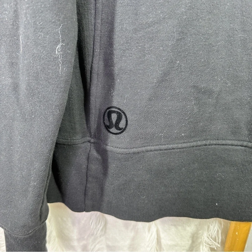 Lululemon Black Floral Flock Pullover sz 10